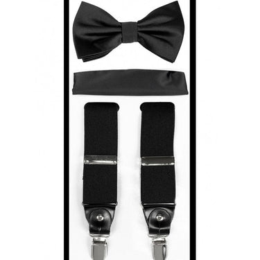 Boy's Brand Q Suspender, Bow Tie & Hankie Set - ODIONKSBH10-B