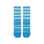Stance Striped It Hike Crew socks in Electric Blue, on foot