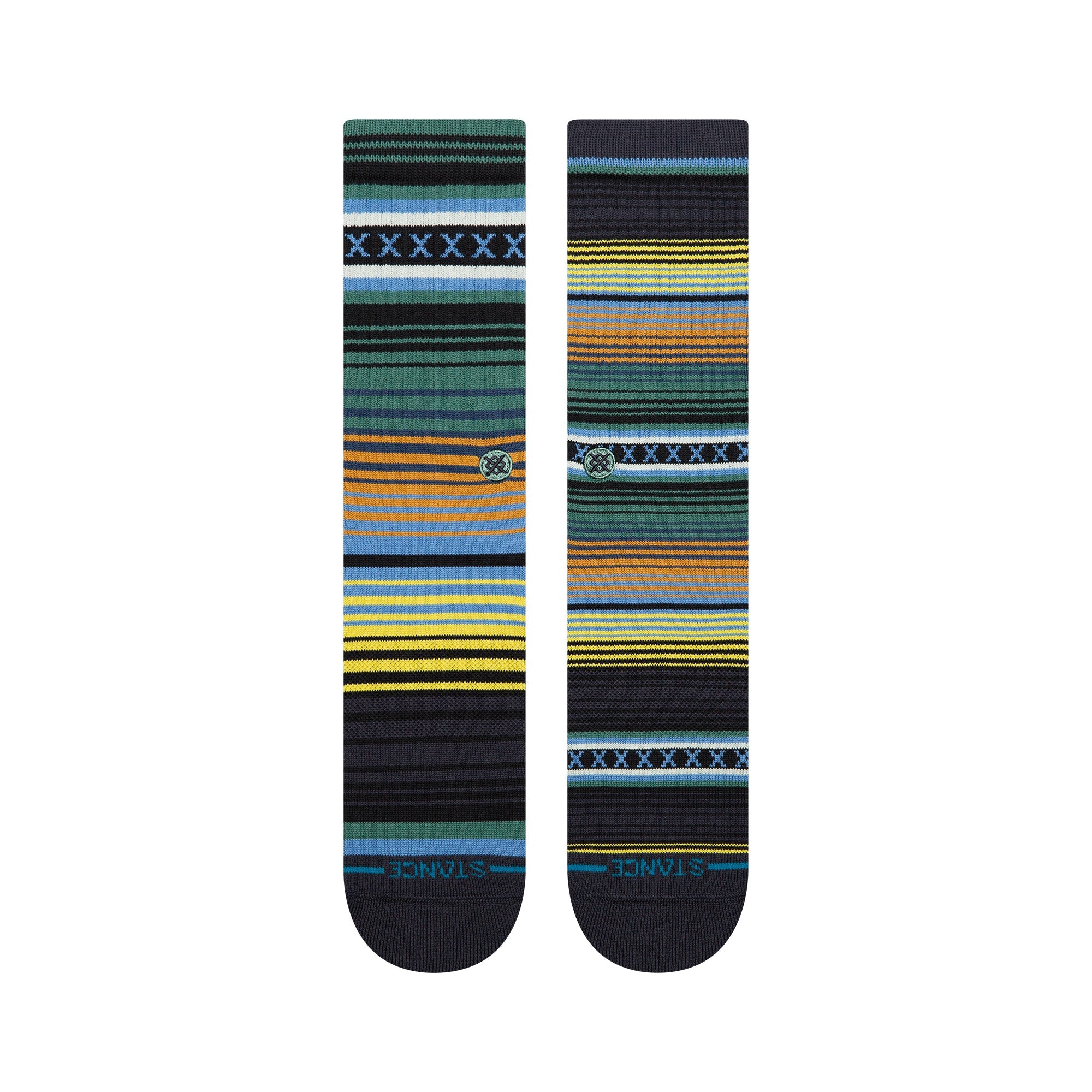 Stance Curren St Crew socks in Deep Teal, detail