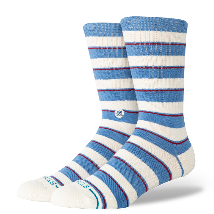 Stance Striped It Crew socks in Capri Blue