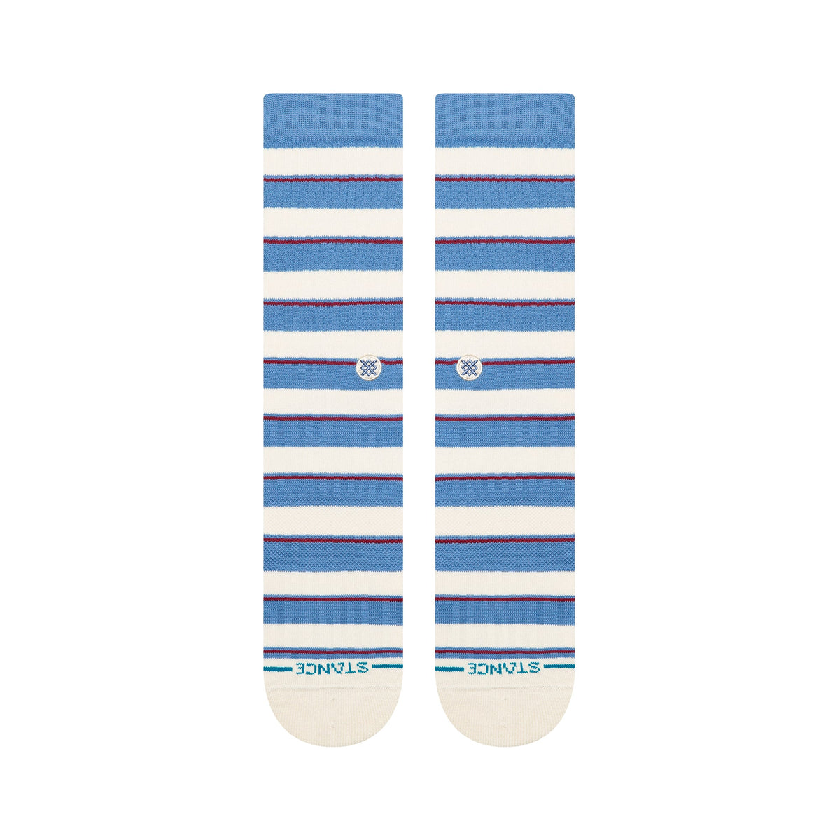 Stance Striped It Crew socks in Capri Blue, detail