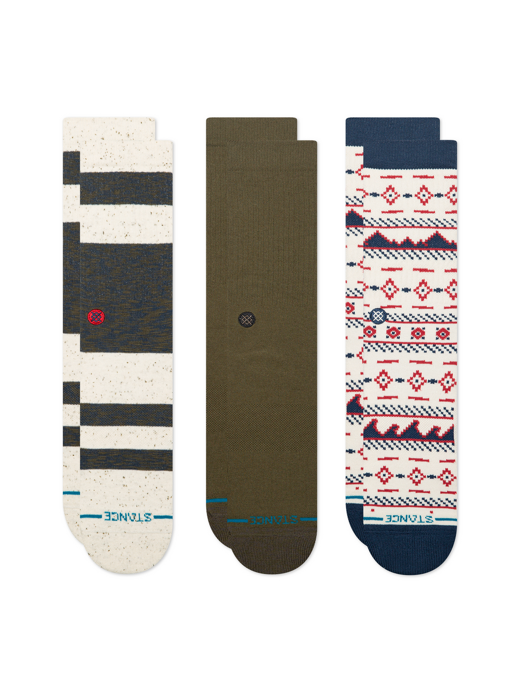 Stance Marine Layer 3 Pack crew socks in Navy, detail