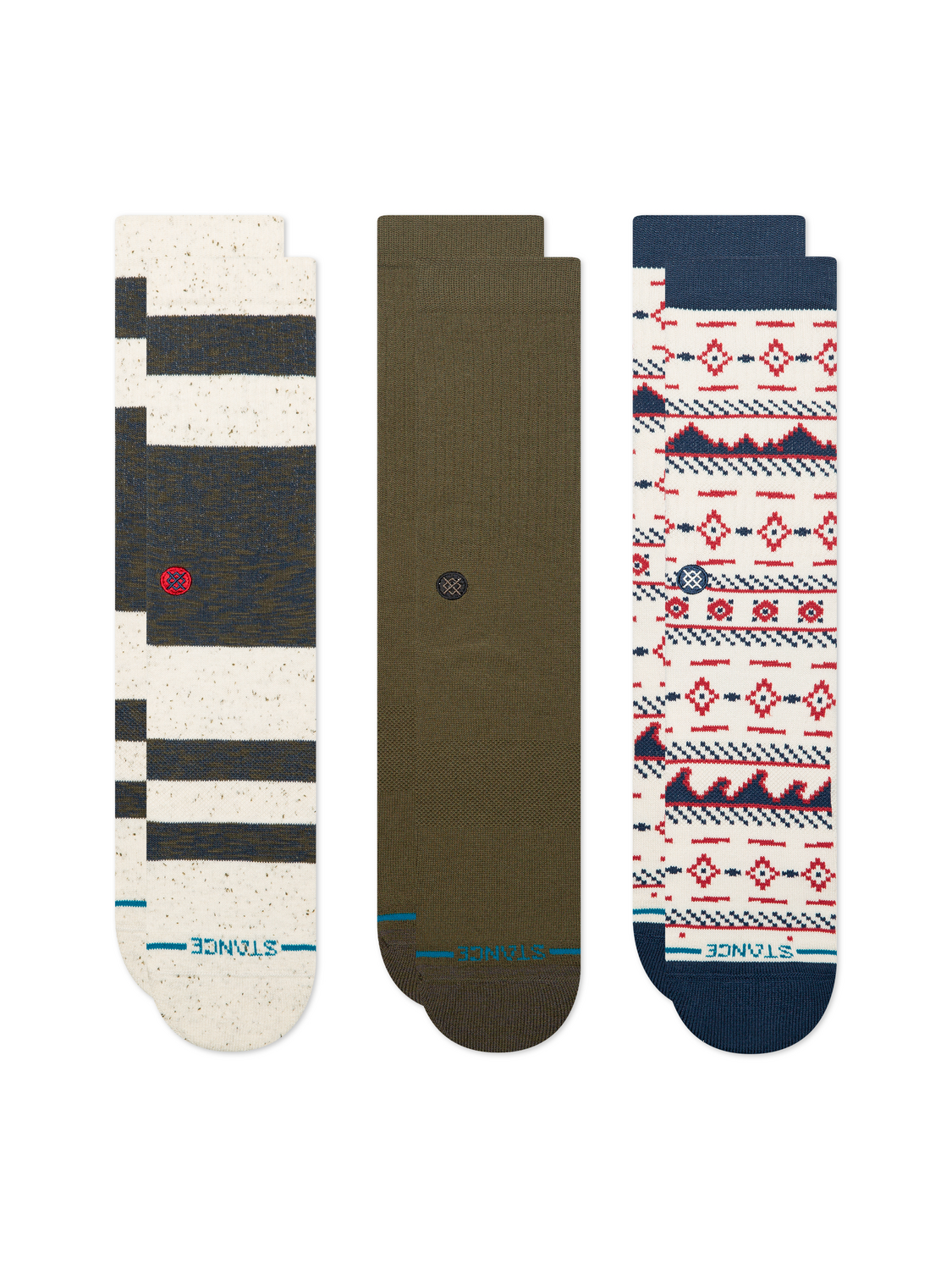 Stance Marine Layer 3 Pack crew socks in Navy, detail