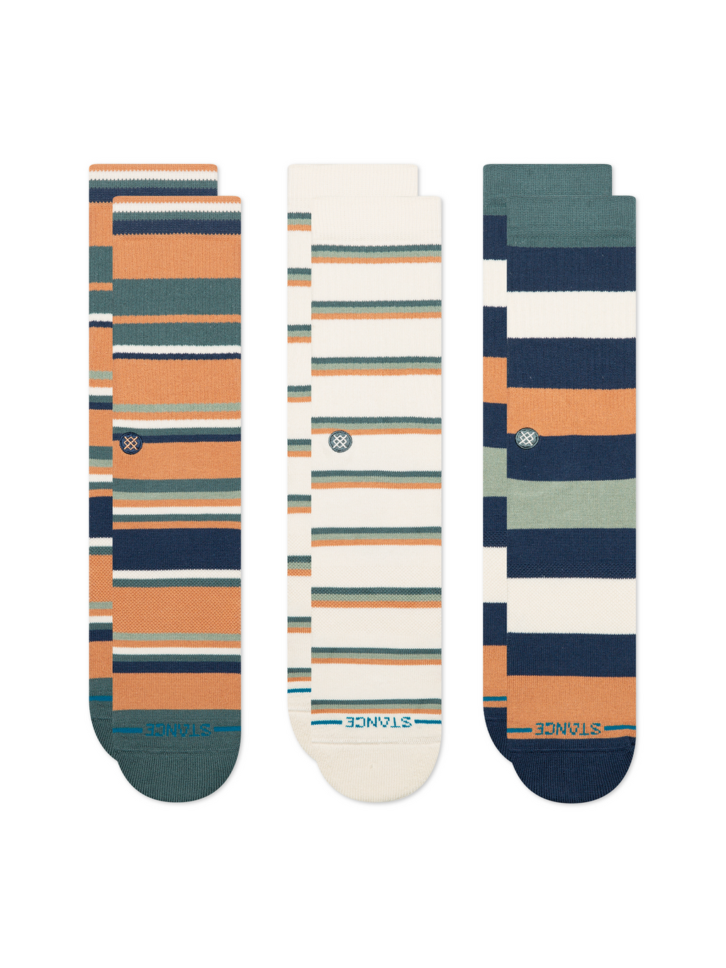 Stance Off Season 3 Pack crew socks in Sandstorm, detail