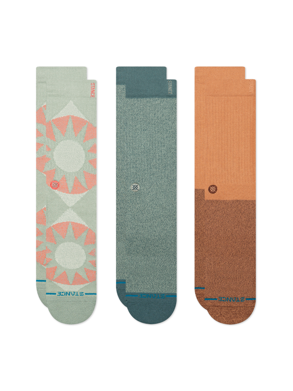 Stance Sunnyville 3 Pack crew socks in Multi, detail