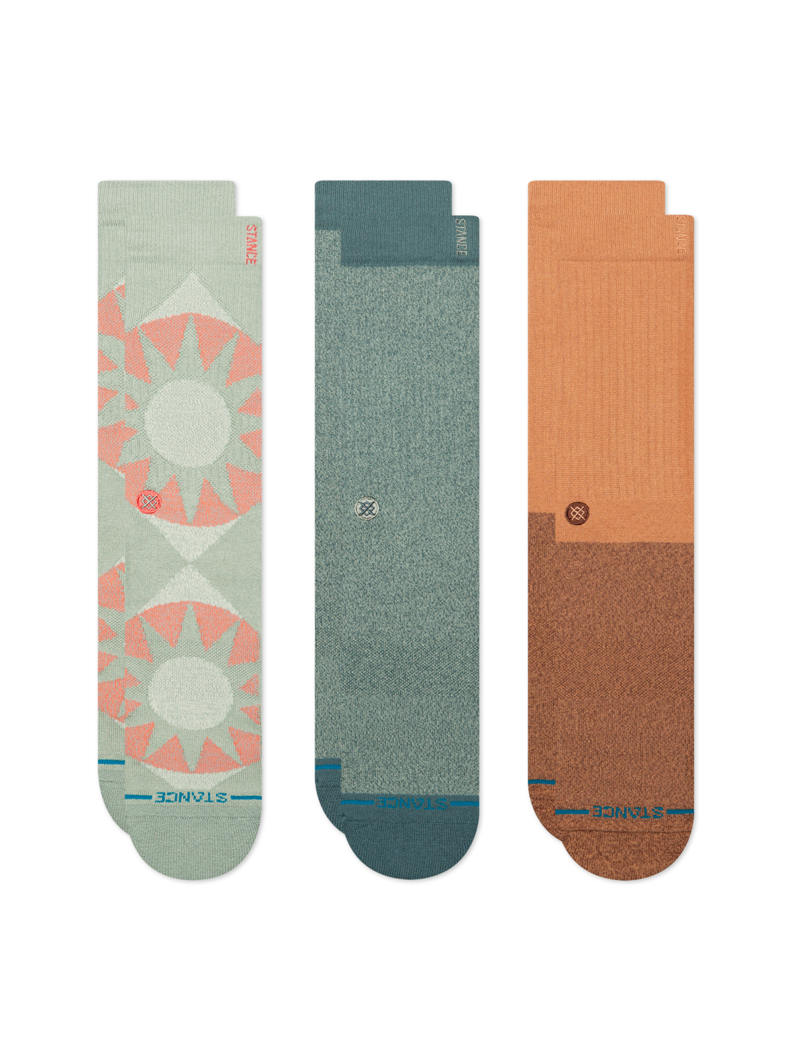 Stance Sunnyville 3 Pack crew socks in Multi, detail