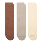 Stance Icon 3 Pack crew socks in Brown