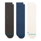 Stance Icon 3 Pack crew socks in Charcoal