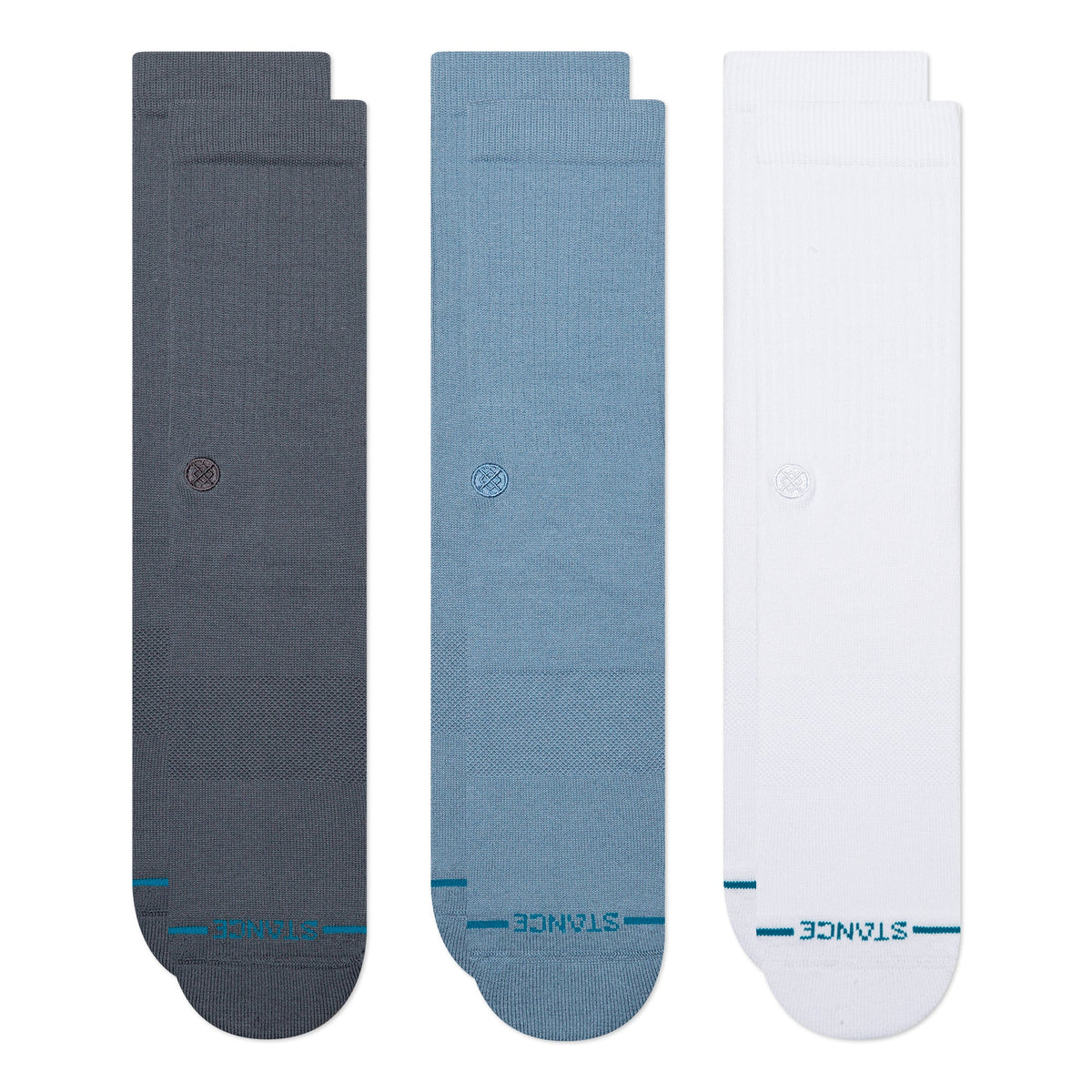 Stance Icon 3 Pack crew socks in Turbulence
