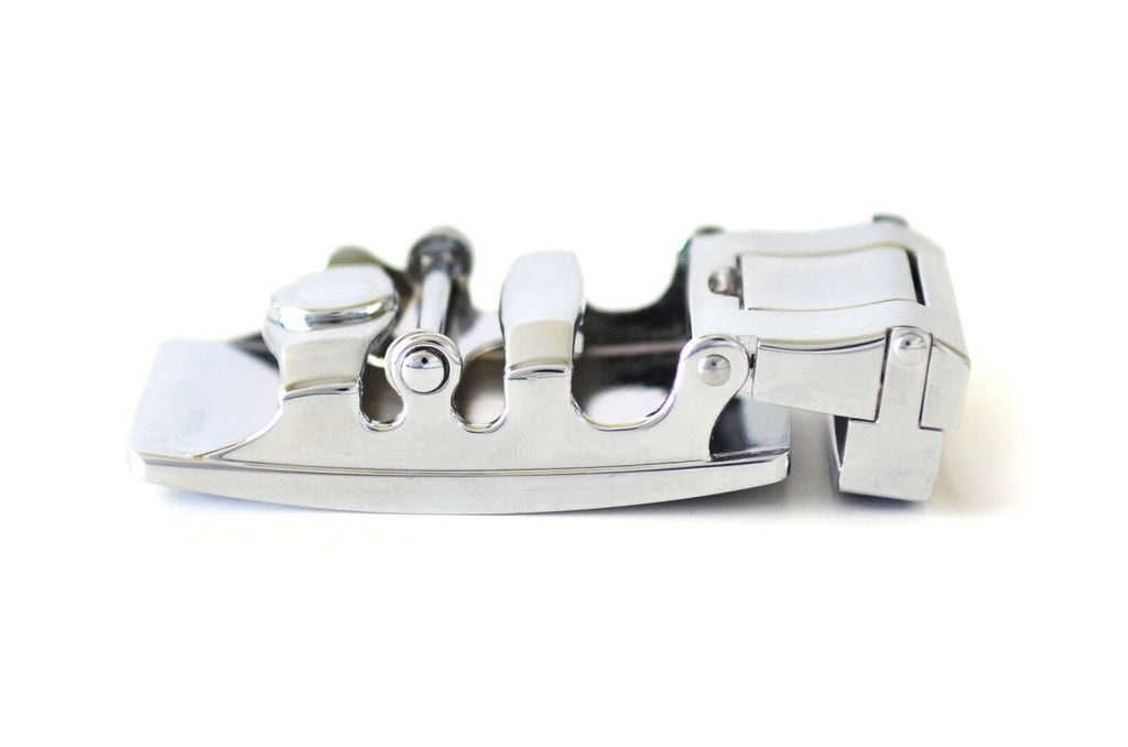 Chrome Dark Brown Railtek™ Belt Buckle - ODIONBUC-CDB