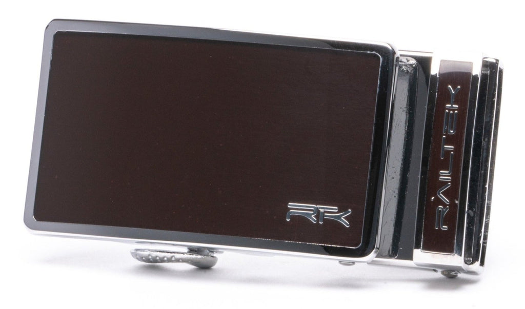 Chrome Dark Brown Railtek™ Belt Buckle - ODIONBUC-CDB