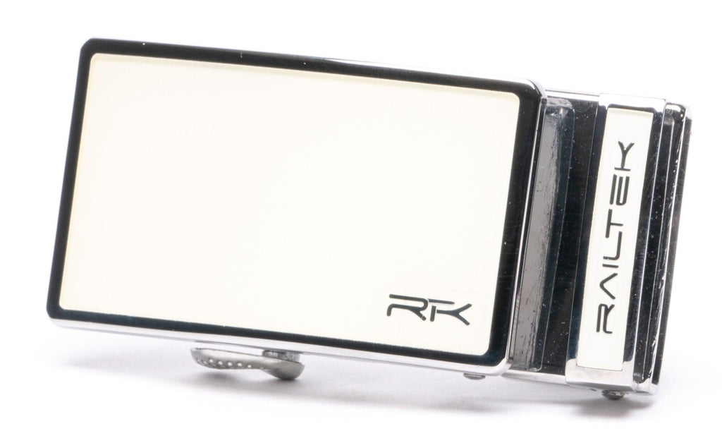 Chrome White Railtek™ Belt Buckle - ODIONBUC-CWT