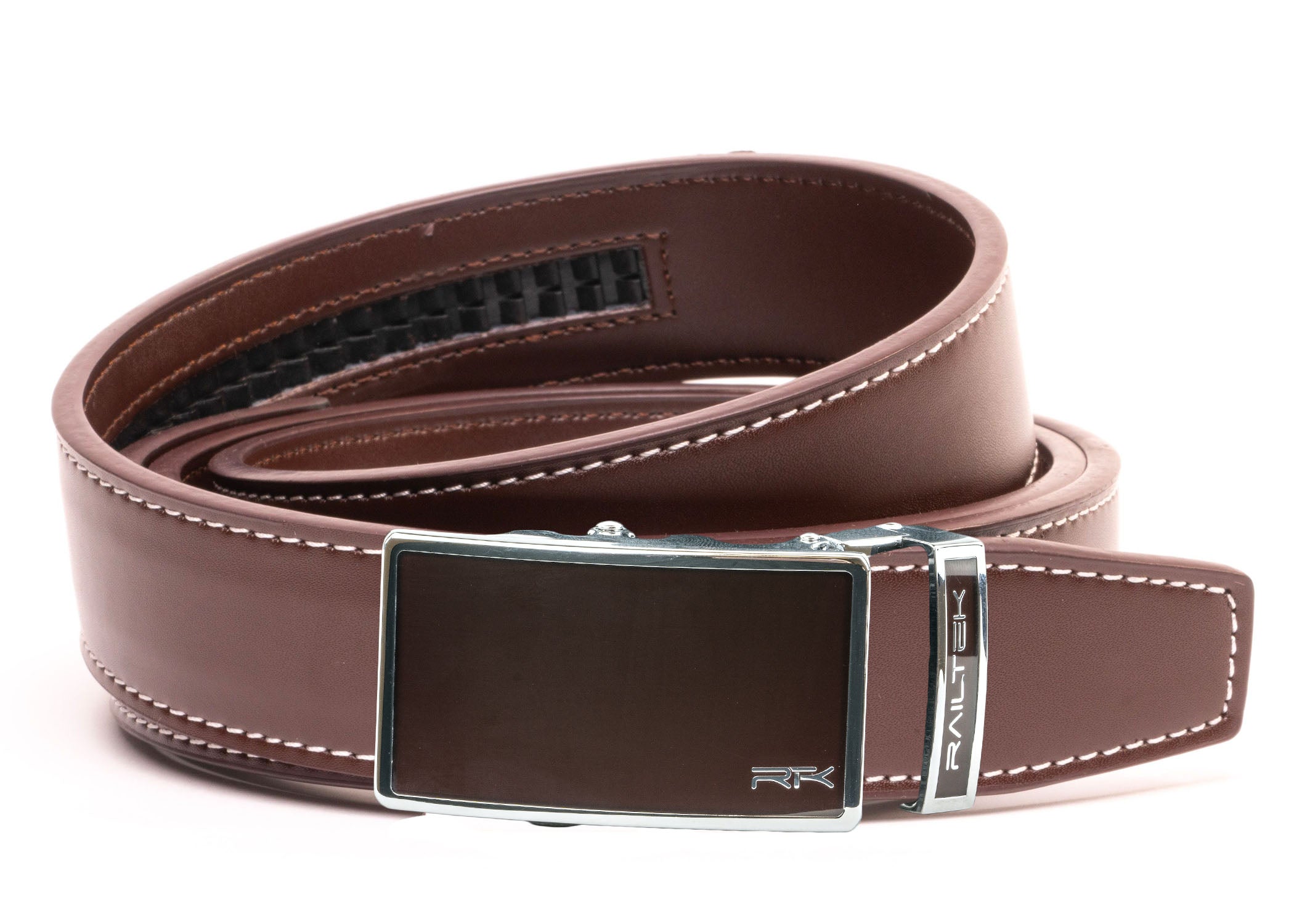 Chrome Dark Brown Railtek™ Belt
