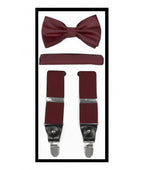 Boy's Brand Q Suspender, Bow Tie & Hankie Set - ODIONKSBH10-R