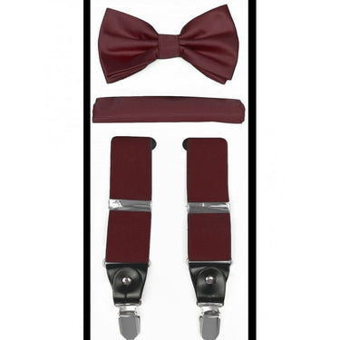 Boy's Brand Q Suspender, Bow Tie & Hankie Set - ODIONKSBH10-R