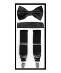 Boy's Brand Q Suspender, Bow Tie & Hankie Set - ODIONKSBH10-B