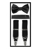 Brand Q Suspender, Bow Tie & Hankie Set - ODIONSBH10-B