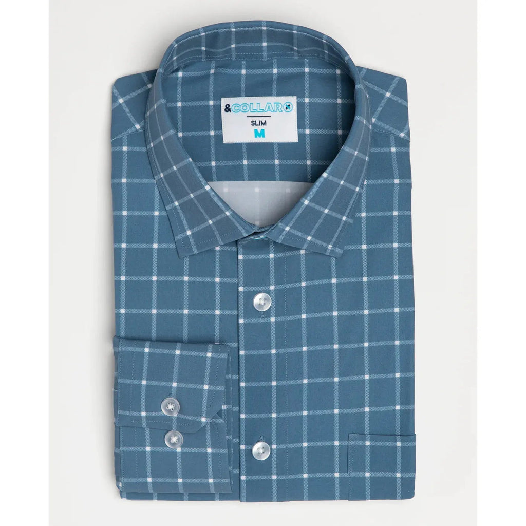 &Collar Patterned Dress Shirts - ODION&CWS-M-SLIM