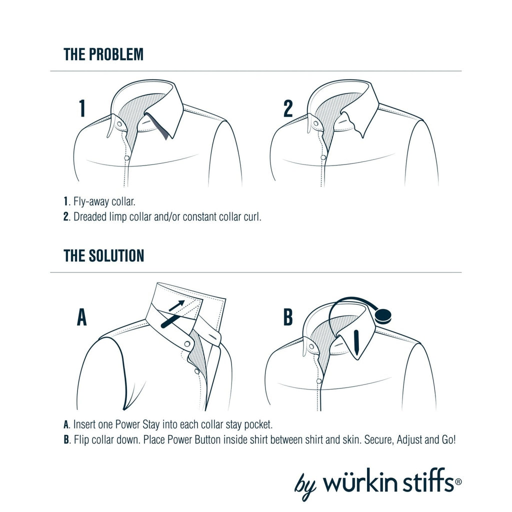 Wurkin Stiffs Magnetic Collar Stays - 3 Pair - ODIONPS516-3SP