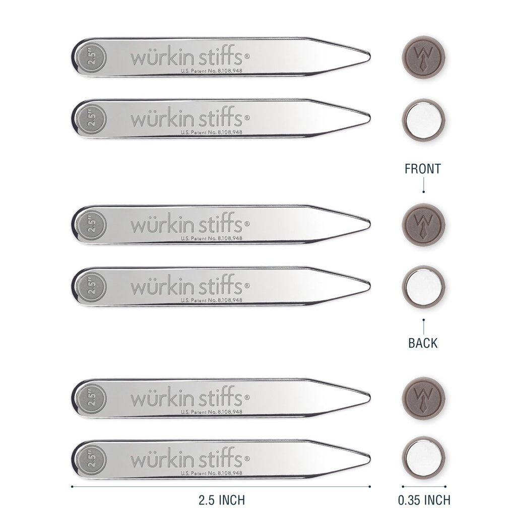 Wurkin Stiffs Magnetic Collar Stays - 3 Pair - ODIONPS646-3SP