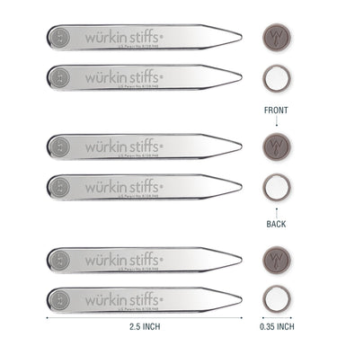 Wurkin Stiffs Magnetic Collar Stays - 3 Pair - ODIONPS646-3SP